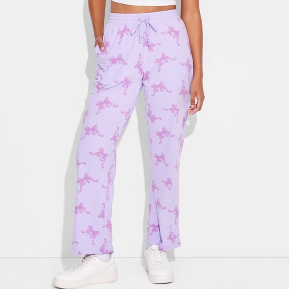 Zoe + Liv Lavender Pants with Pink Design